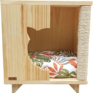 Casa Toca Para Gato Em Madeira do Reino do Gato