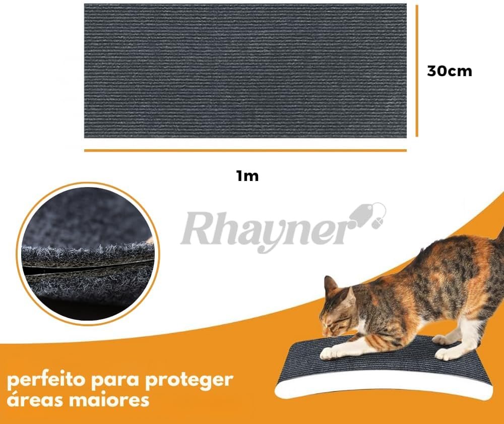 Tapete Arranhador Autoadesivo Premium para Gatos 30x100cm Carpete Resistente Cortável Protetor de Sofá Parede Cama Evita Arranhões Fácil de Aplicar 7 Tapete Arranhador Autoadesivo Premium para Gatos 30x100cm Carpete Resistente Cortável Protetor de Sofá Parede Cama Evita Arranhões Fácil de Aplicar - Imagem 7