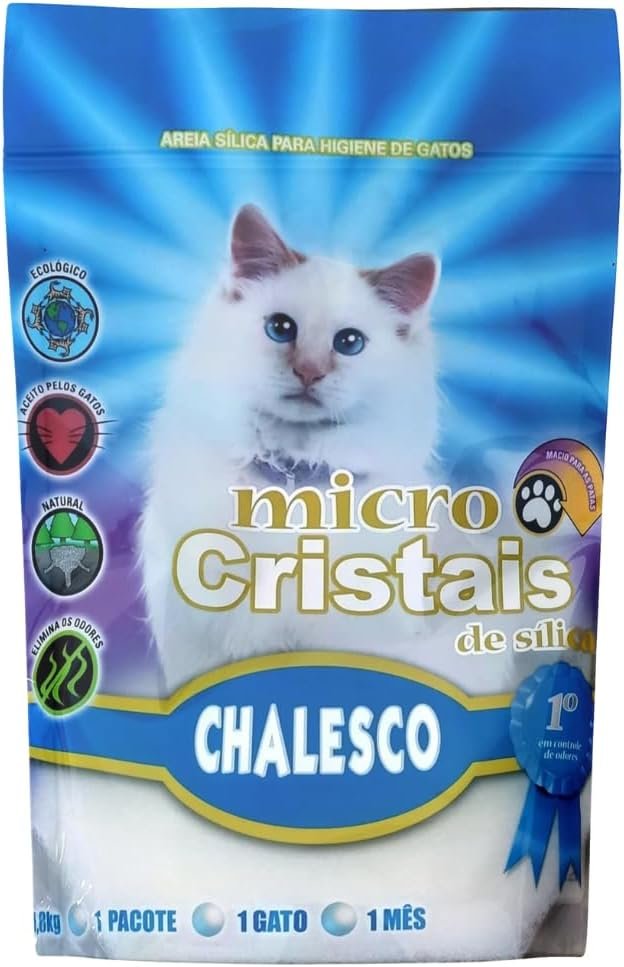 Areia Higiênica Micro Sílica Chalesco para Gatos 1,8 kg – Alta Absorção e Controle de Odores 1 Areia Higiênica Micro Sílica Chalesco para Gatos 1,8 kg – Alta Absorção e Controle de Odores