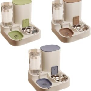 Bebedouro 1.3L com Comedouro 2.3Kg Alimentador Duplo 2em1 Automático Pet Cães Cachorros Gatos