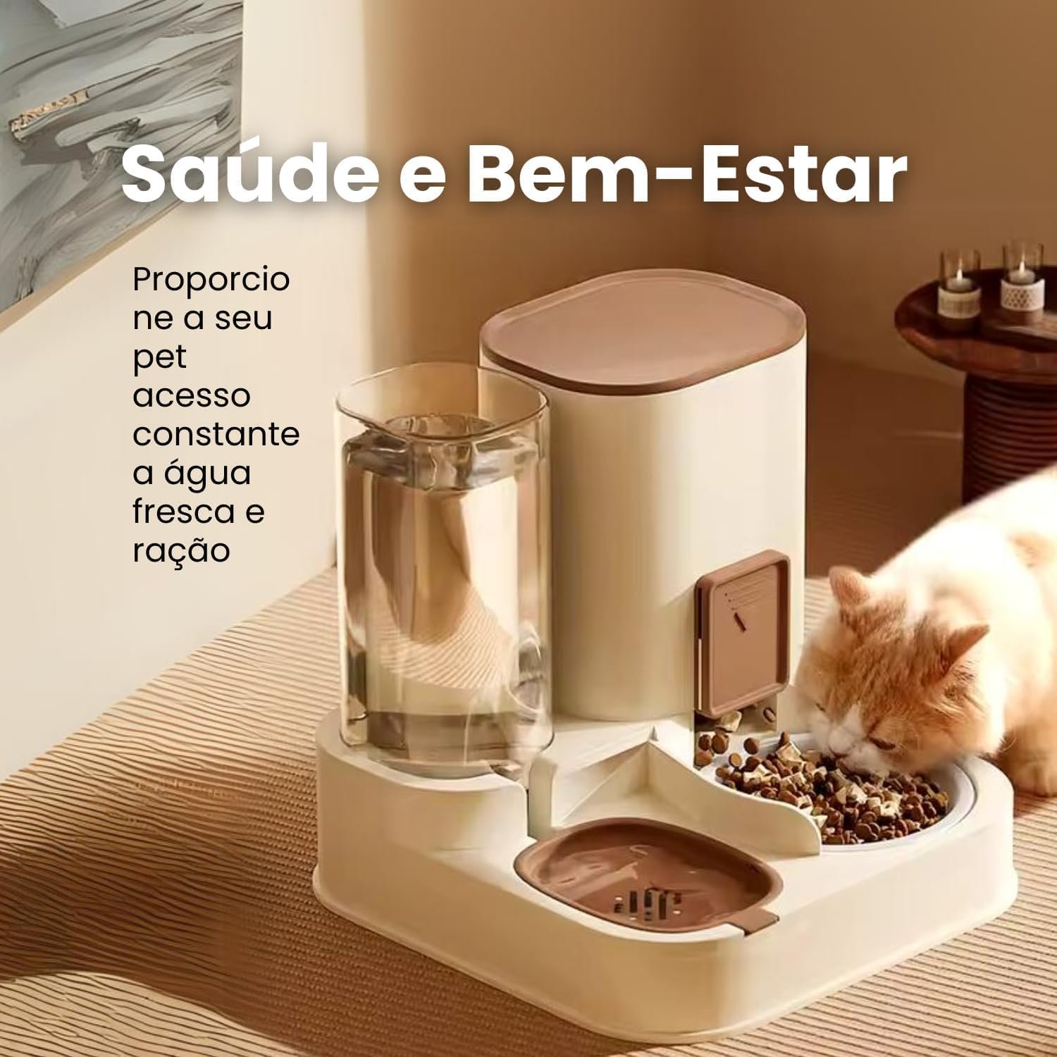 Bebedouro 1.3L com Comedouro 2.3Kg Alimentador Duplo 2 em 1 Automático Pet 4 Bebedouro 1.3L com Comedouro 2.3Kg Alimentador Duplo 2 em 1 Automático Pet - Imagem 4
