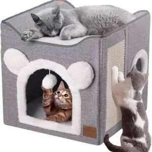 HOME 8 Casinha Cama para Gato Vertical Brinquedo Tapete Fácil Limpar Dobrável Portátil Compacto