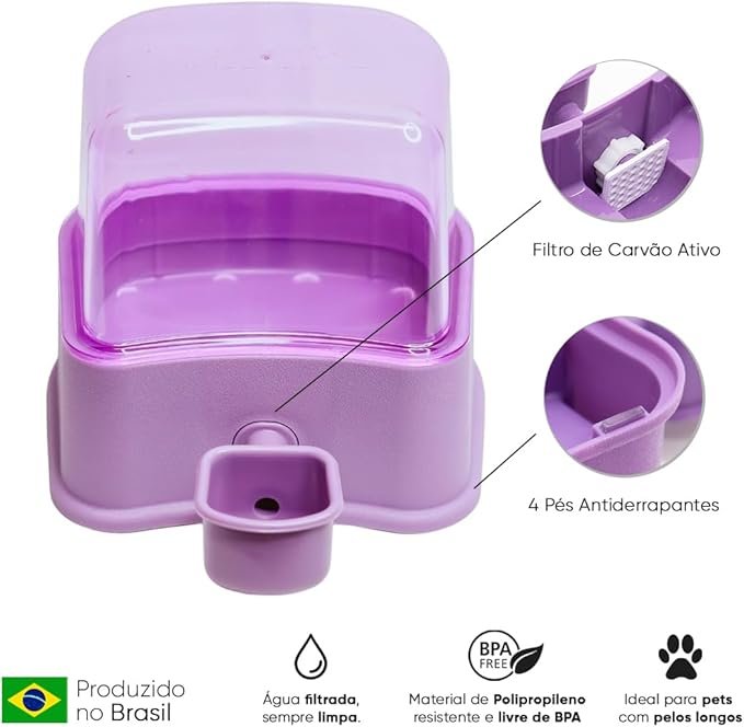 Petlon Bebedouro Automatico Cães Gato Pet De Pelos Longos 2 e 3 Litros 2 Petlon Bebedouro Automatico Cães Gato Pet De Pelos Longos 2 3 Litros