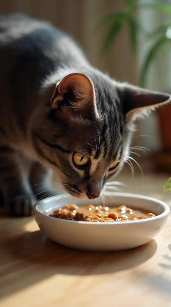 Gato mais saudável com ração úmida